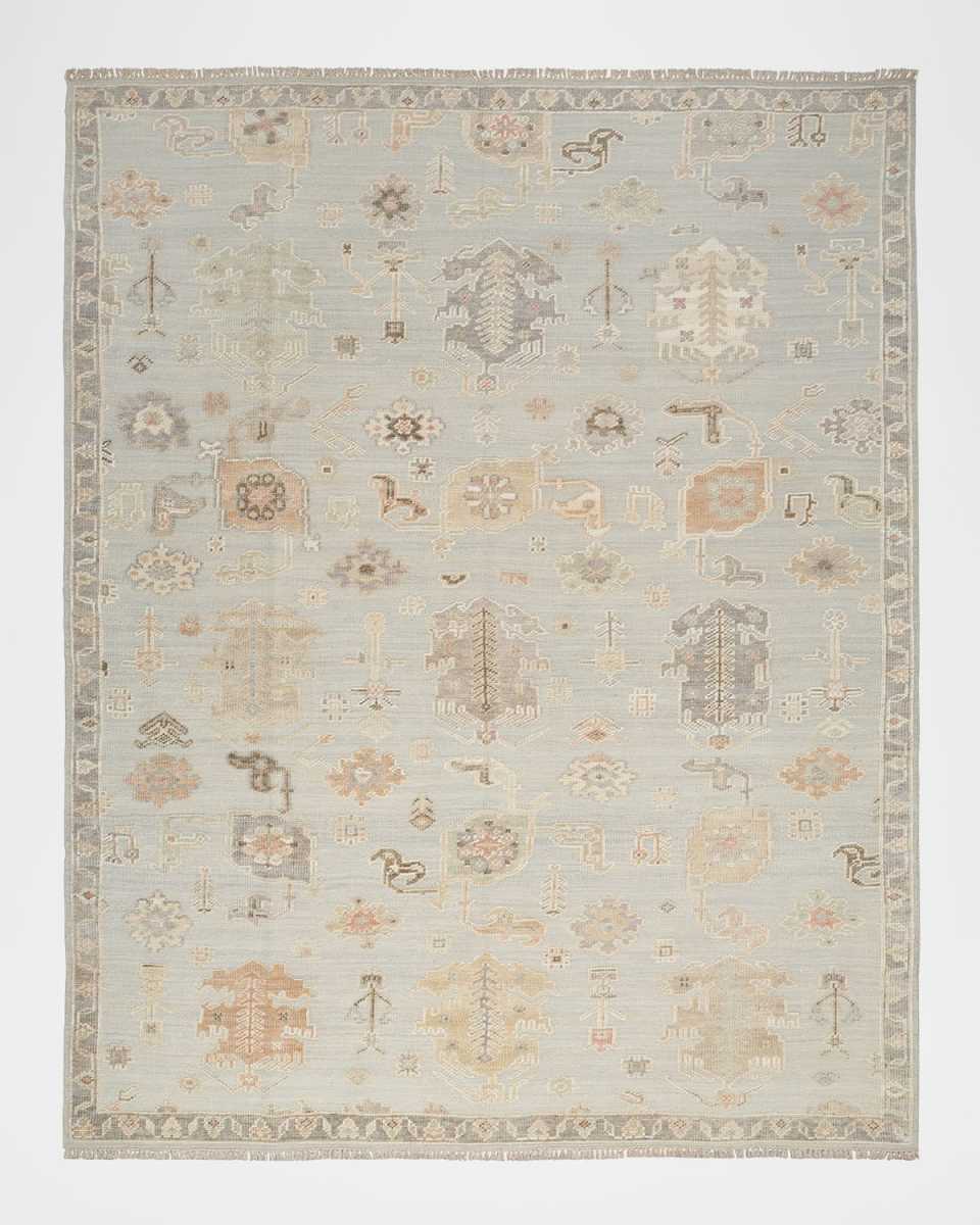 Whispers Light Blue Hand-Knotted Rug, 10' x 14'